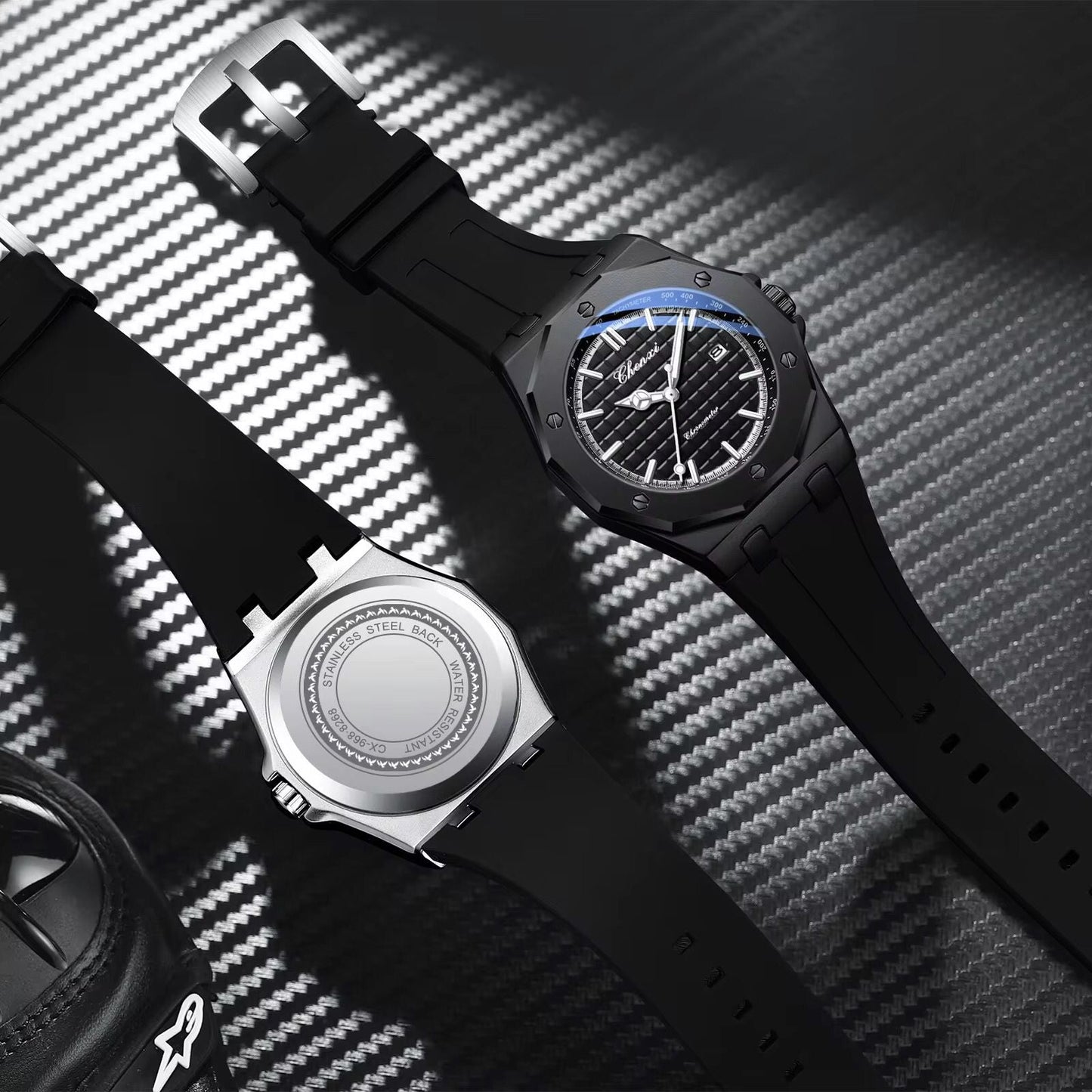 CHENXI Men's Watch | AP Model | Silicone Strap {SILVER}