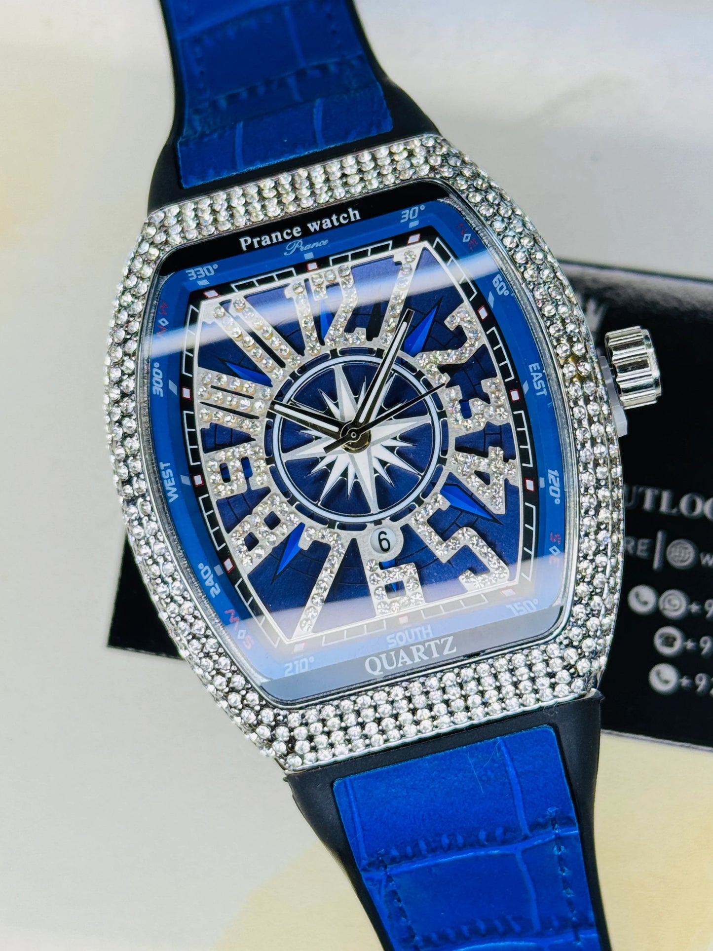Franck Muller Inspired Gents Watch β Leather Strap | Stone Dial | Free Shipping