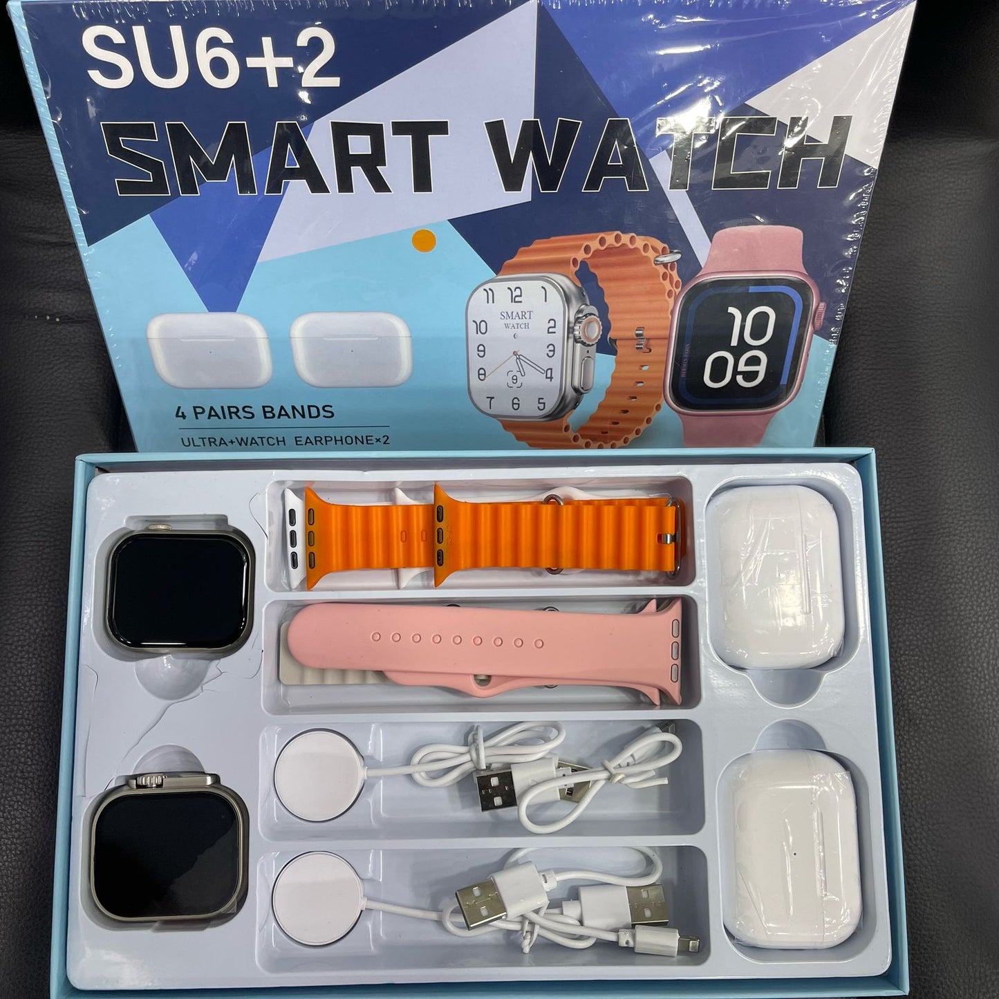 π₯ NEW SU6+2 Smartwatch Combo β 2 Watches, 2 Earbuds, 4 Straps β Free Shipping | PKR 4999