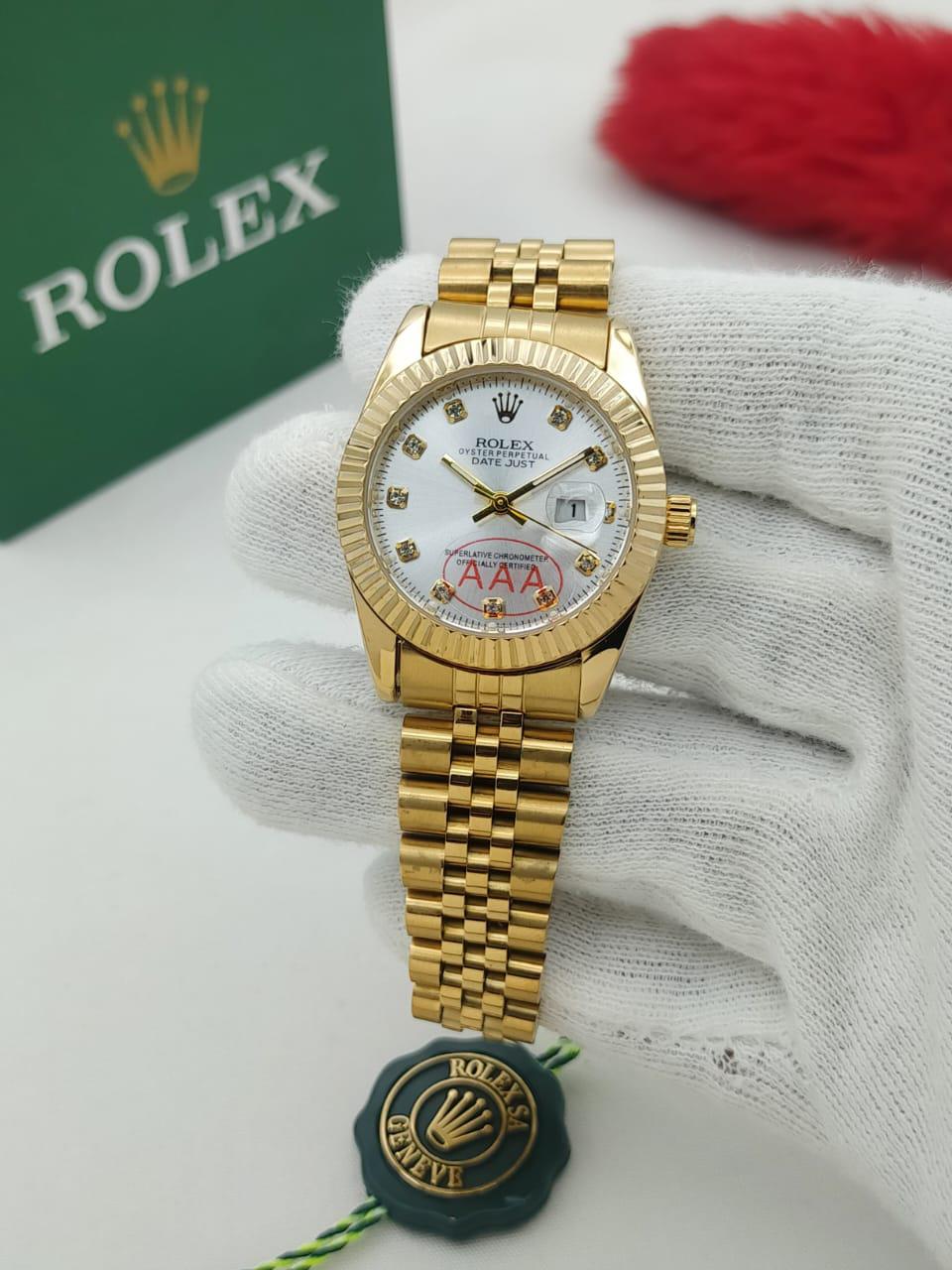 Rolex-Inspired Ladies Watch | Date |FREE SHIPPING {WHITE DIAL}