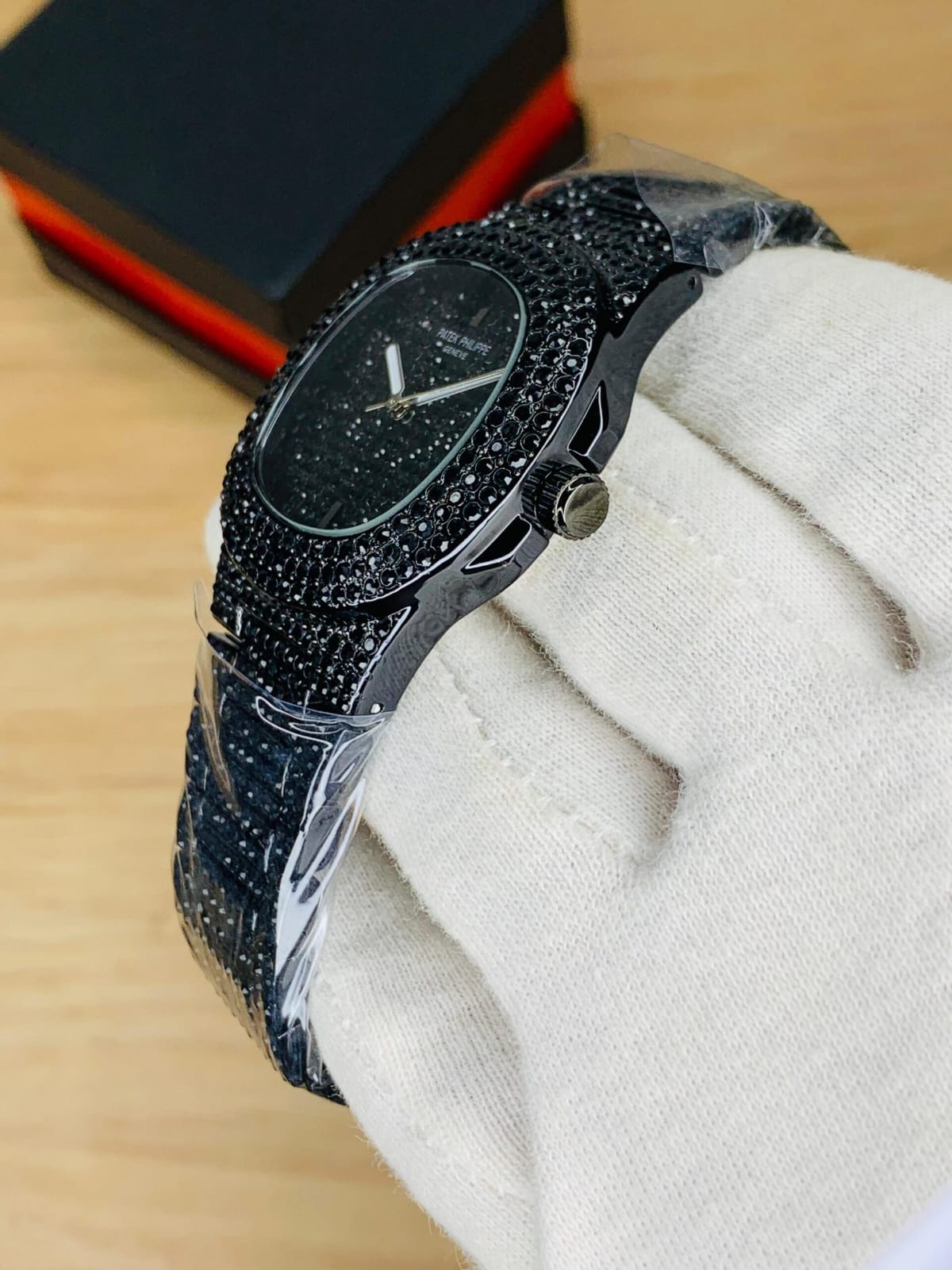 Patek Philippe Diamond Watch (Free Shipping) {BLACK }