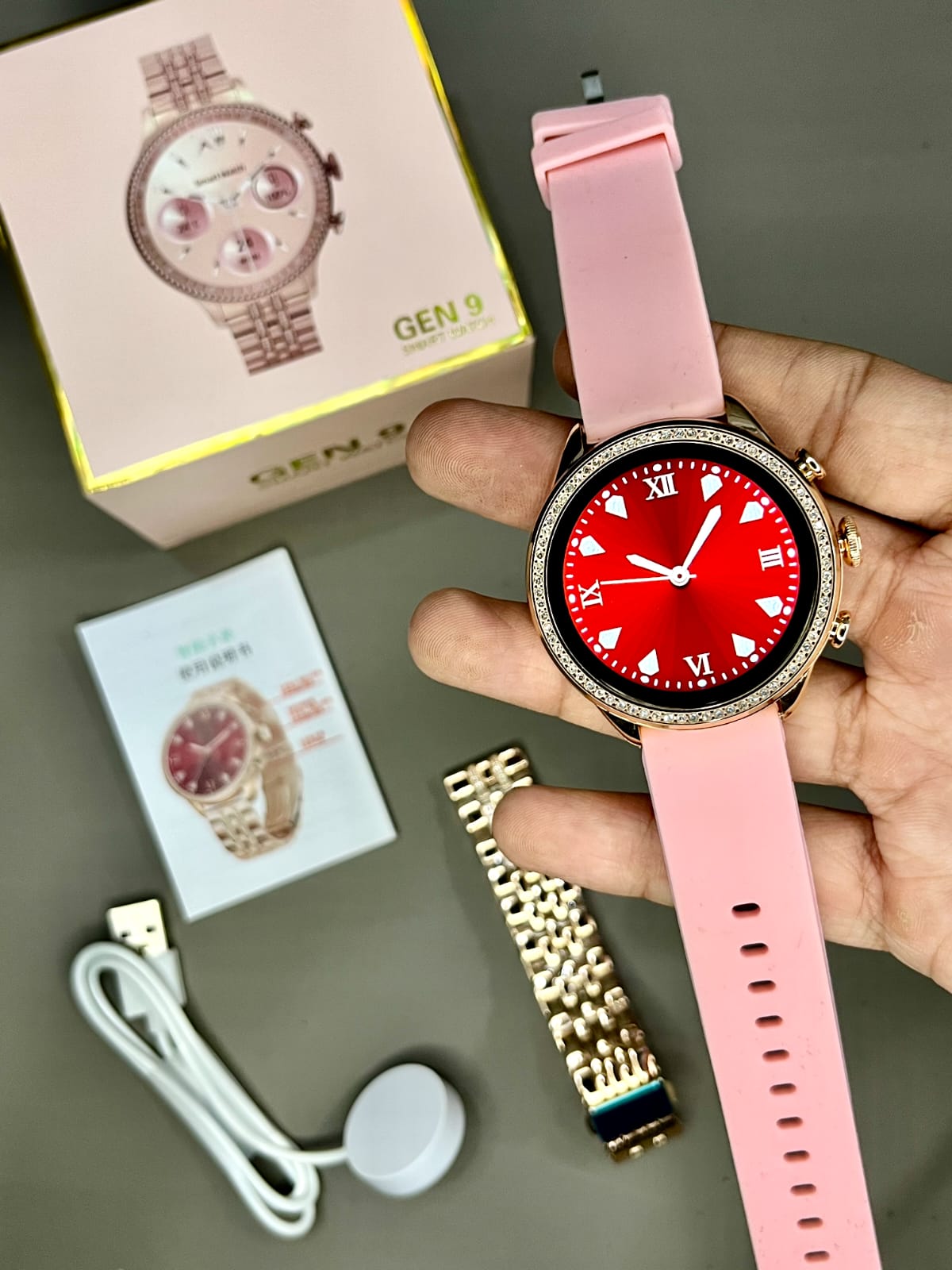 GEN 9 Ladies Smartwatch | Stone Case | Dual Straps