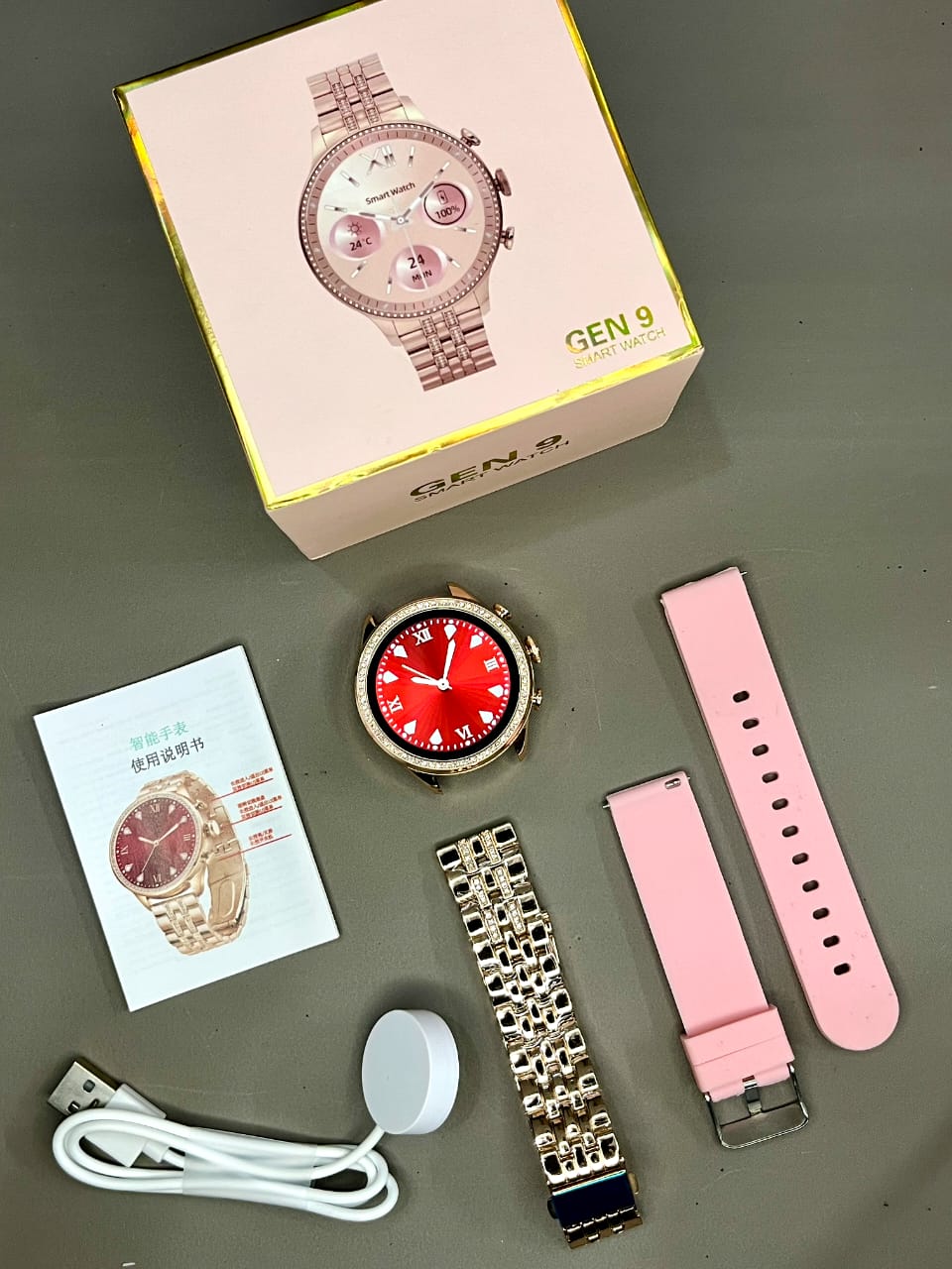 GEN 9 Ladies Smartwatch | Stone Case | Dual Straps