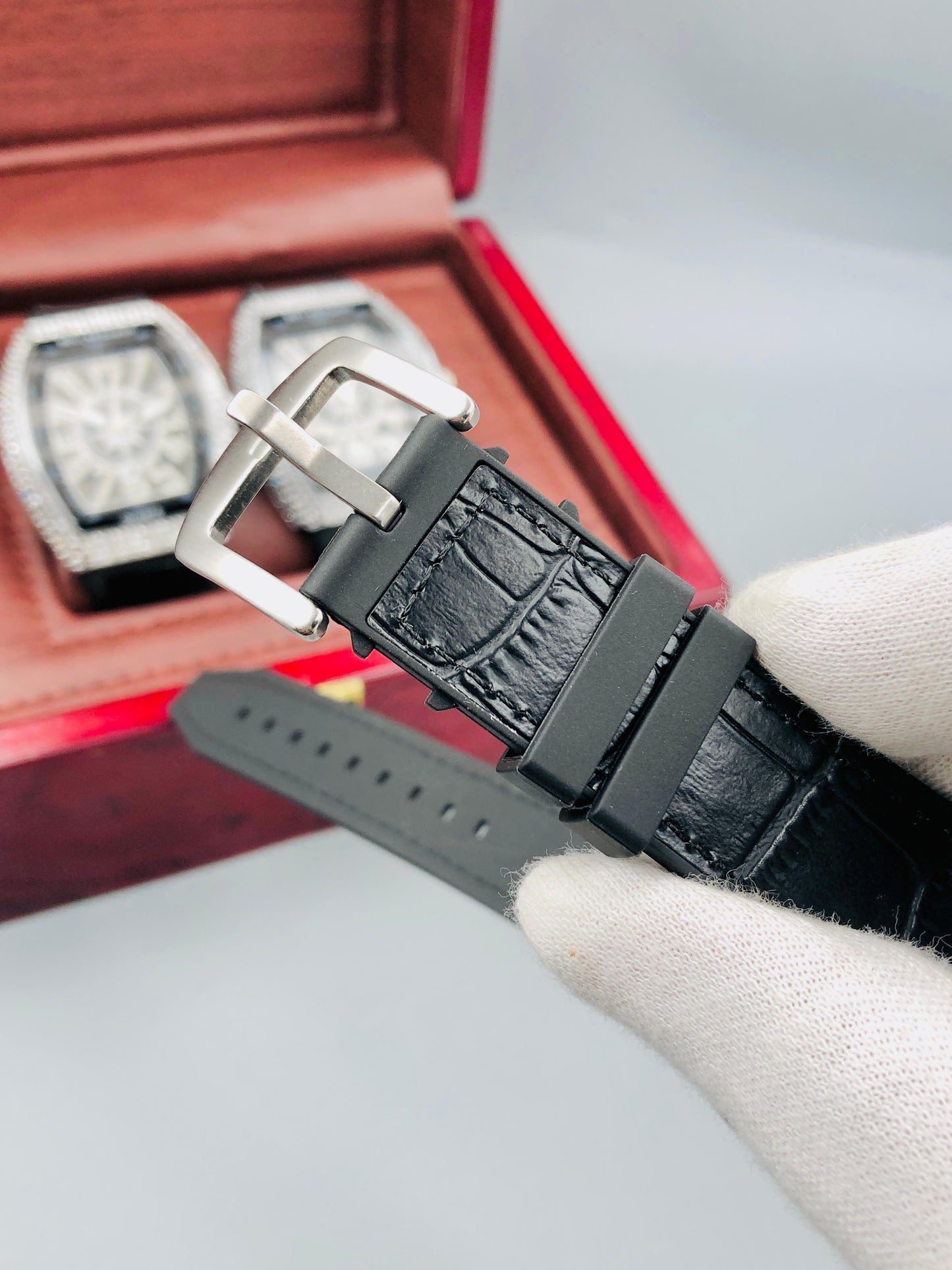 Franck Muller Inspired Gents Watch β Leather Strap | Stone Dial | Free Shipping
