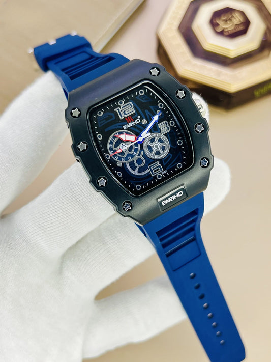Bariho Richard Mille Watch | Silicone Strap | Water Resistant(BLUE)