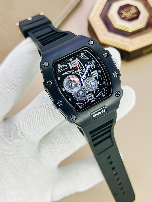 Bariho Richard Mille Watch | Silicone Strap | Water Resistant(BLACK)