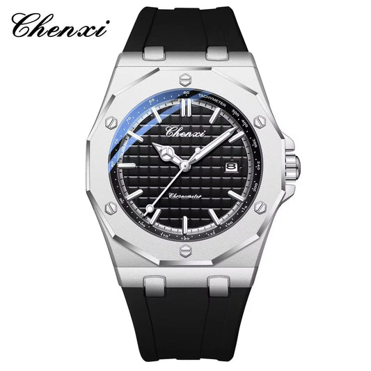 CHENXI Men's Watch | AP Model | Silicone Strap {SILVER}
