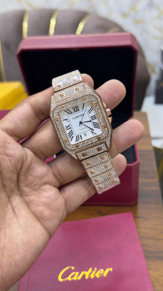 Cartier-Inspired Stone Watch – Butterfly Lock (COPPER)