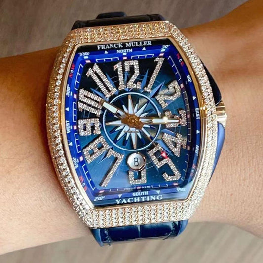 Franck Muller Inspired Gents Watch – Leather Strap | Stone Dial | Free Shipping