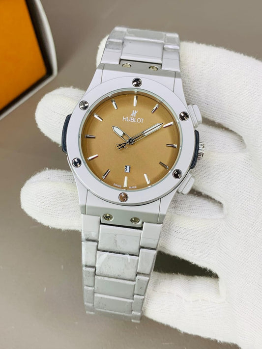 Hublot Chain Skeleton Watch (BEIGE DIAL)