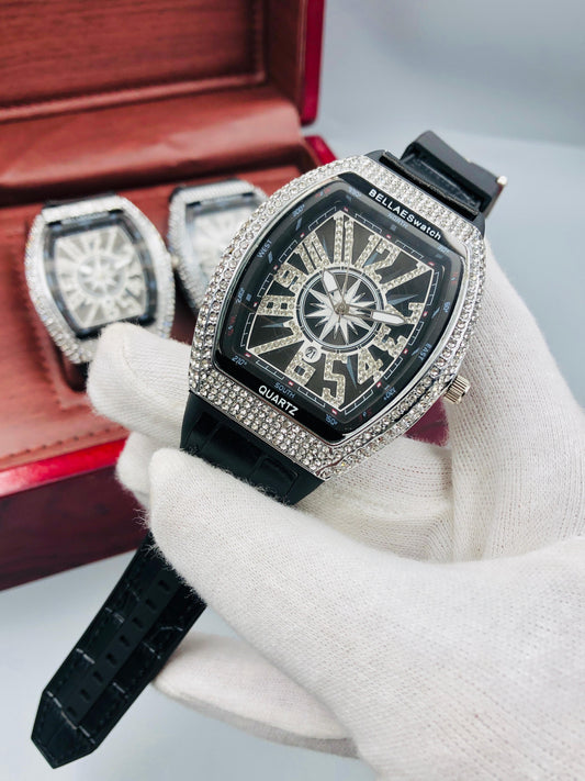 Franck Muller Inspired Gents Watch – Leather Strap | Stone Dial | Free Shipping