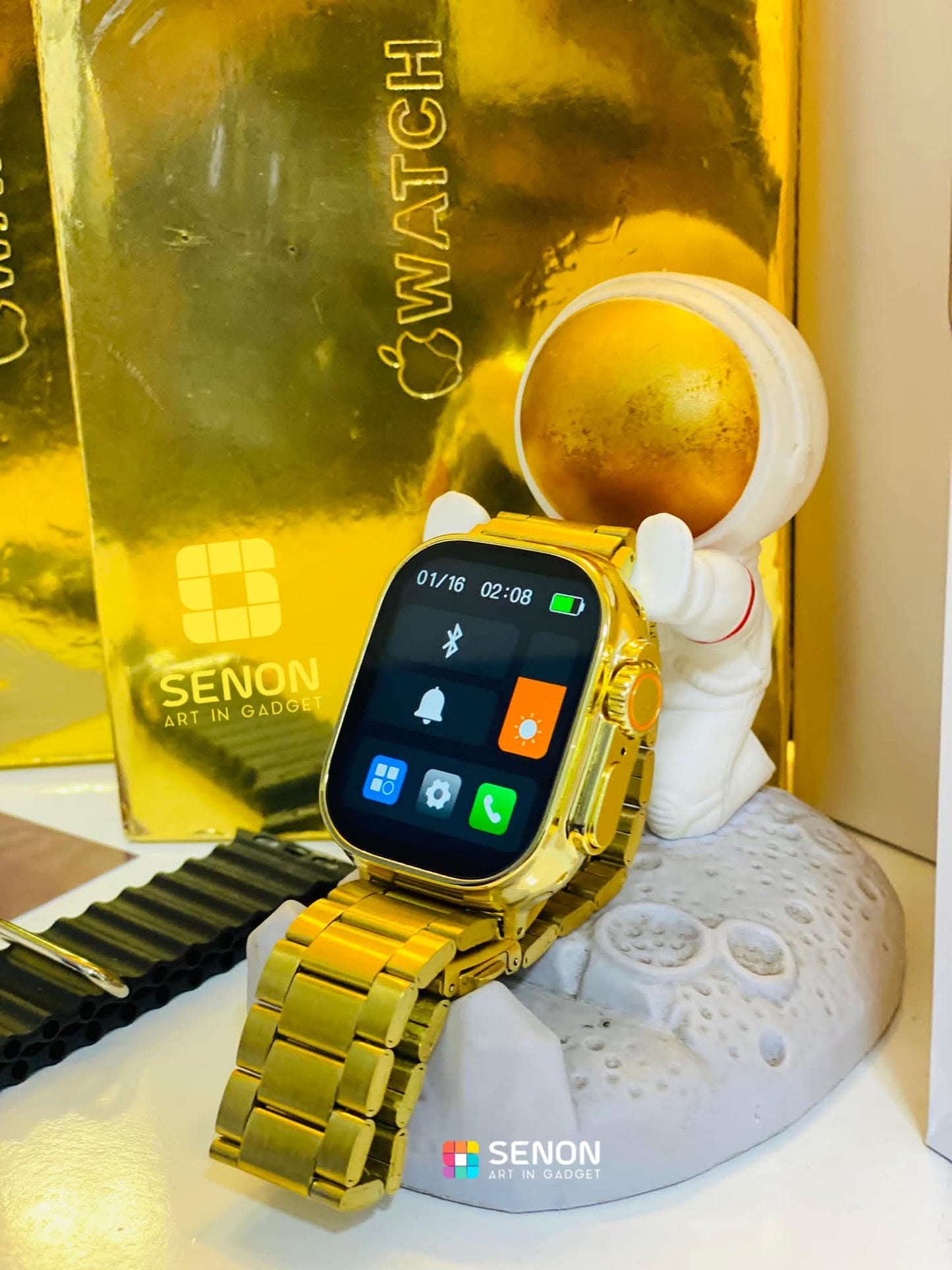 👑 TL Series 8 Ultra Max Gold Edition Smartwatch – 2 Straps, Wireless Charging, Full Sensors – RS. 3850/- | Free Shipping