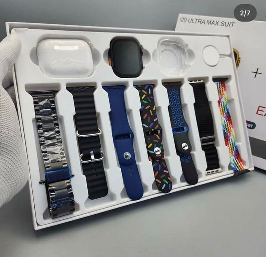 7-in-1 Smartwatch Combo with AirPods 2nd Gen, Wireless Charger & Extra Straps – Free Shipping