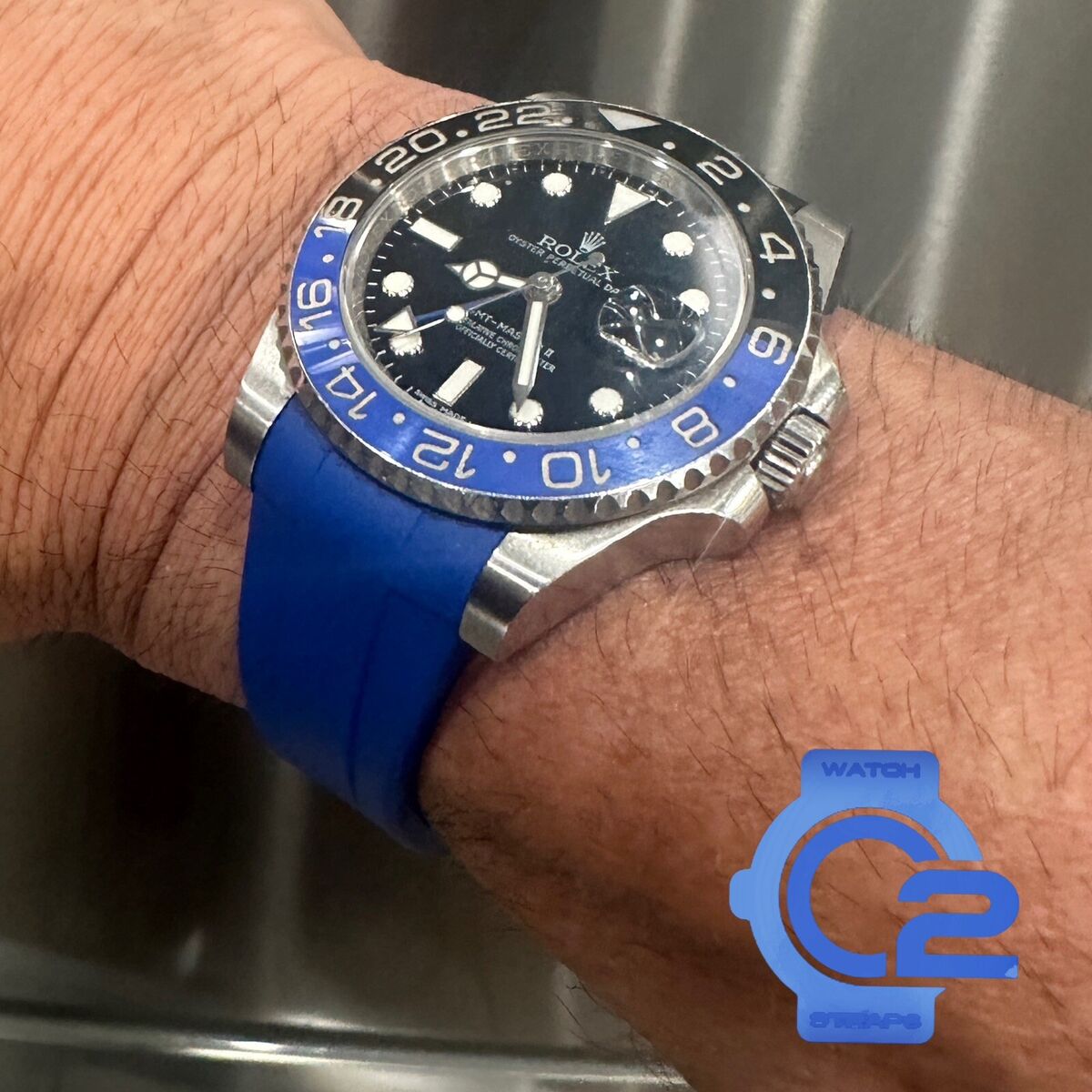 Rolex-Inspired Watch | Silicone Strap(BLUE)