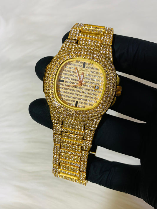 Patek Philippe Diamond Watch (Free Shipping) {GOLD}
