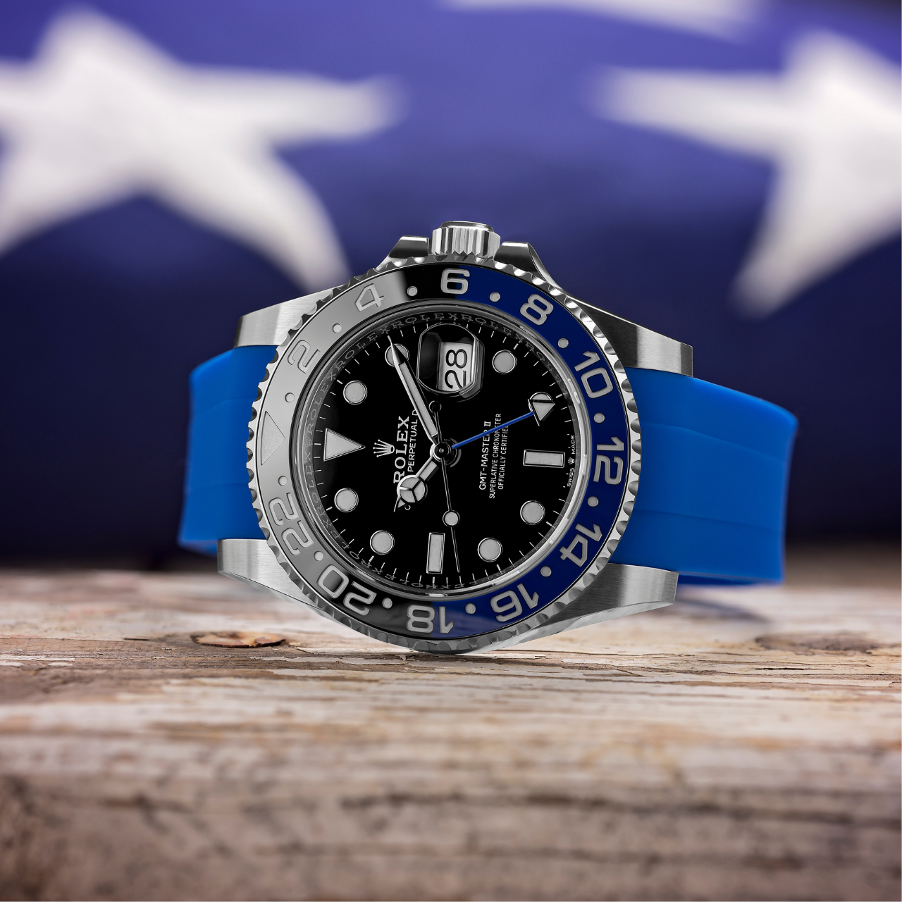 Rolex-Inspired Watch | Silicone Strap(BLUE)