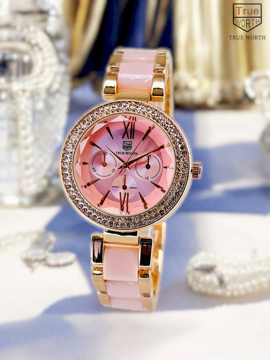 True worth Ladies Fancy Watch {PINK}