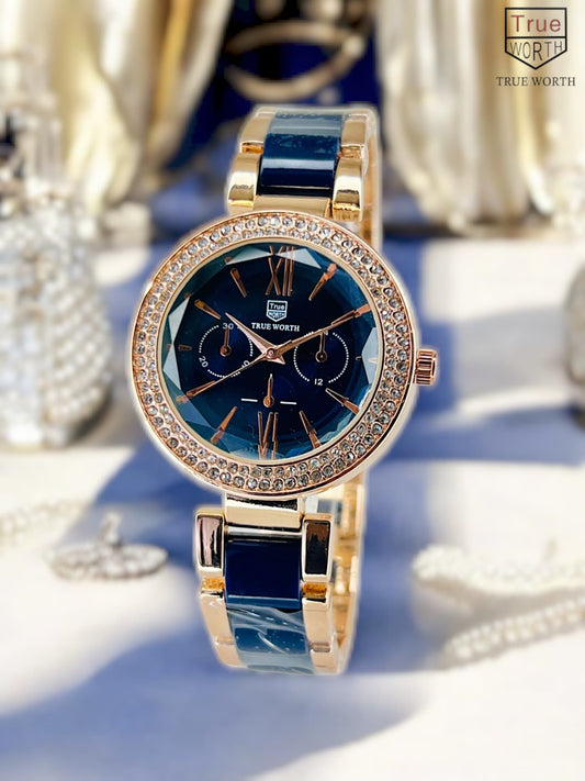 True worth Ladies Fancy Watch {BLUE}